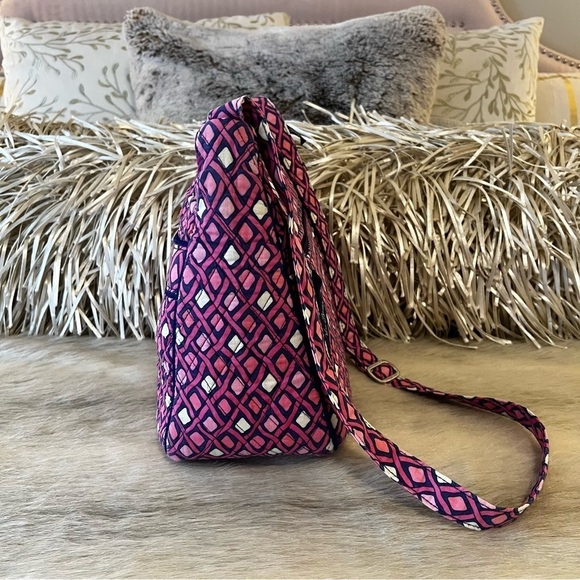 VERA BRADLEYKatalina Pink Diamonds Carryall Crossbody Handbag Purple 2012 Y2K - Picture 10 of 15